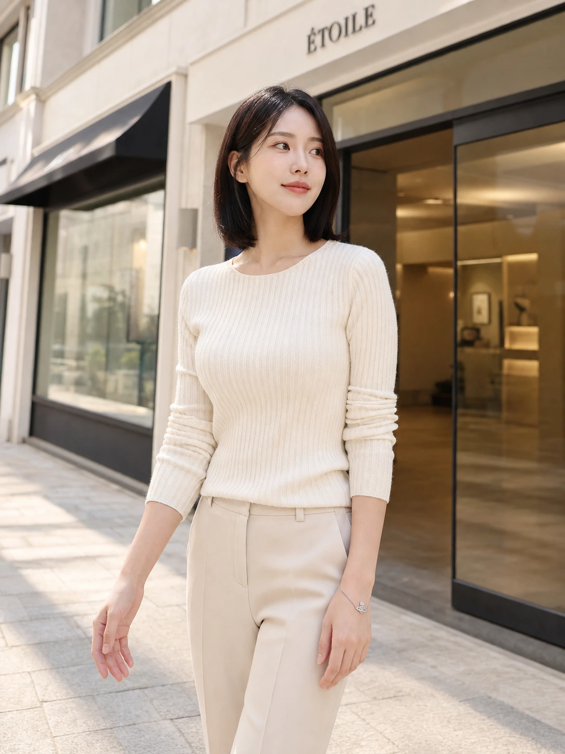 섬세한 오브 실루엣 팔찌