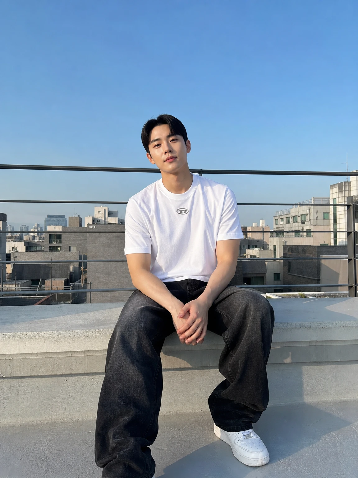 메탈 로고로 힘 준 반팔 티셔츠