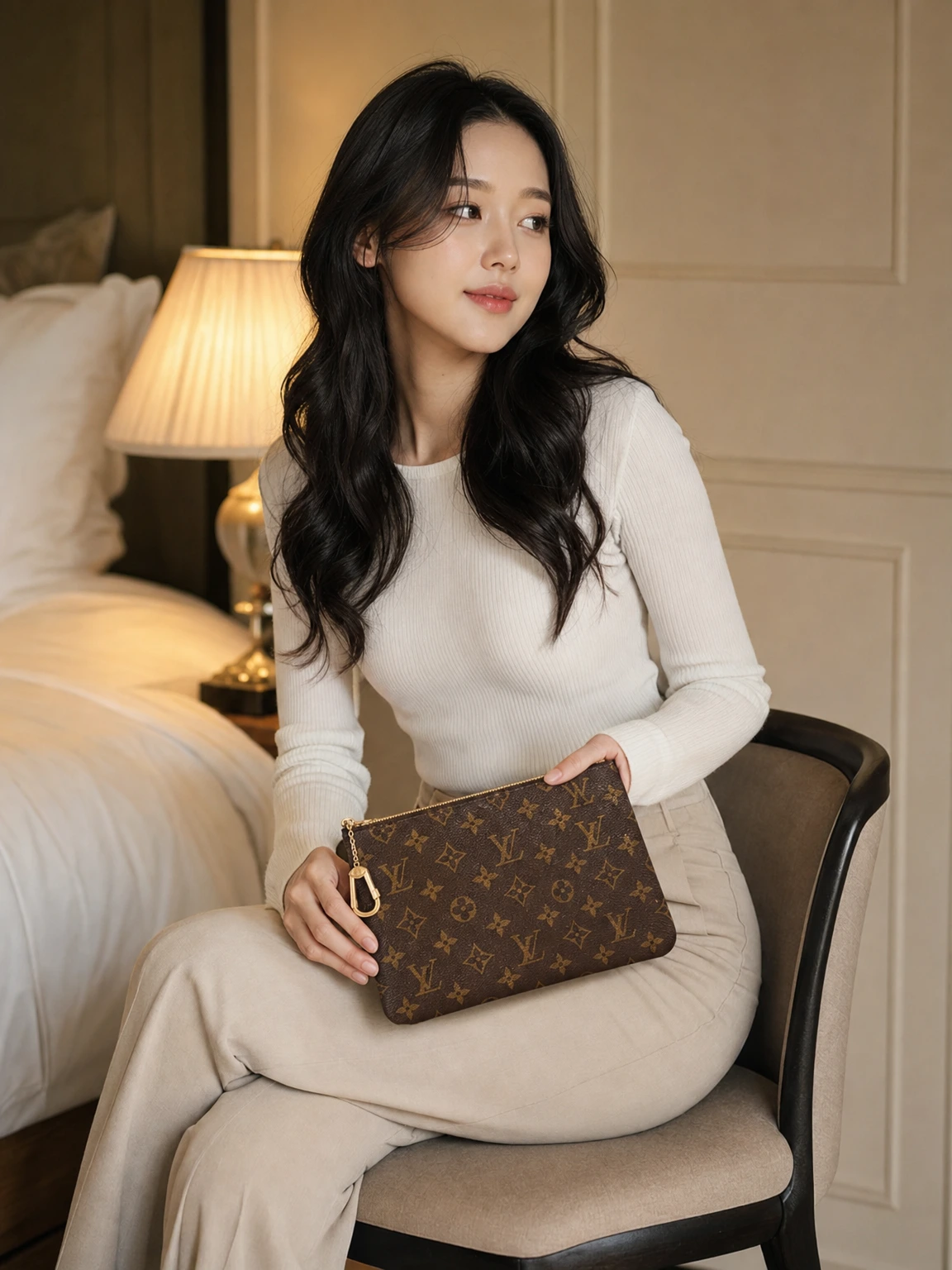 키와 카드를 담는 모노그램 파우치