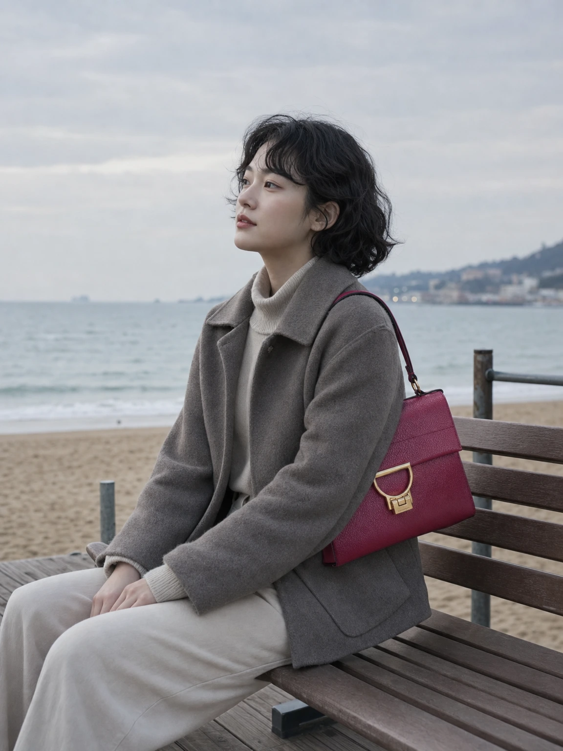 골드 버클이 돋보이는 토트백
