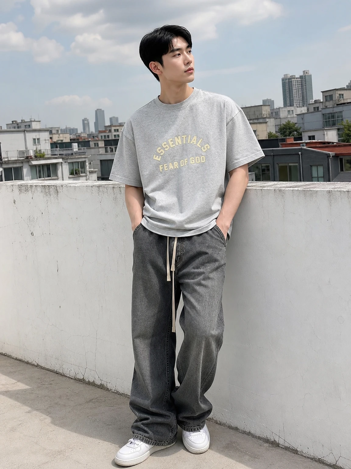 풍성한 실루엣의 반팔 티셔츠