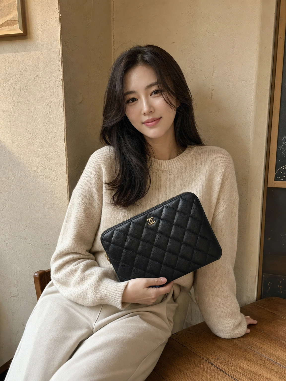 우아한 다이아 퀼팅 클러치