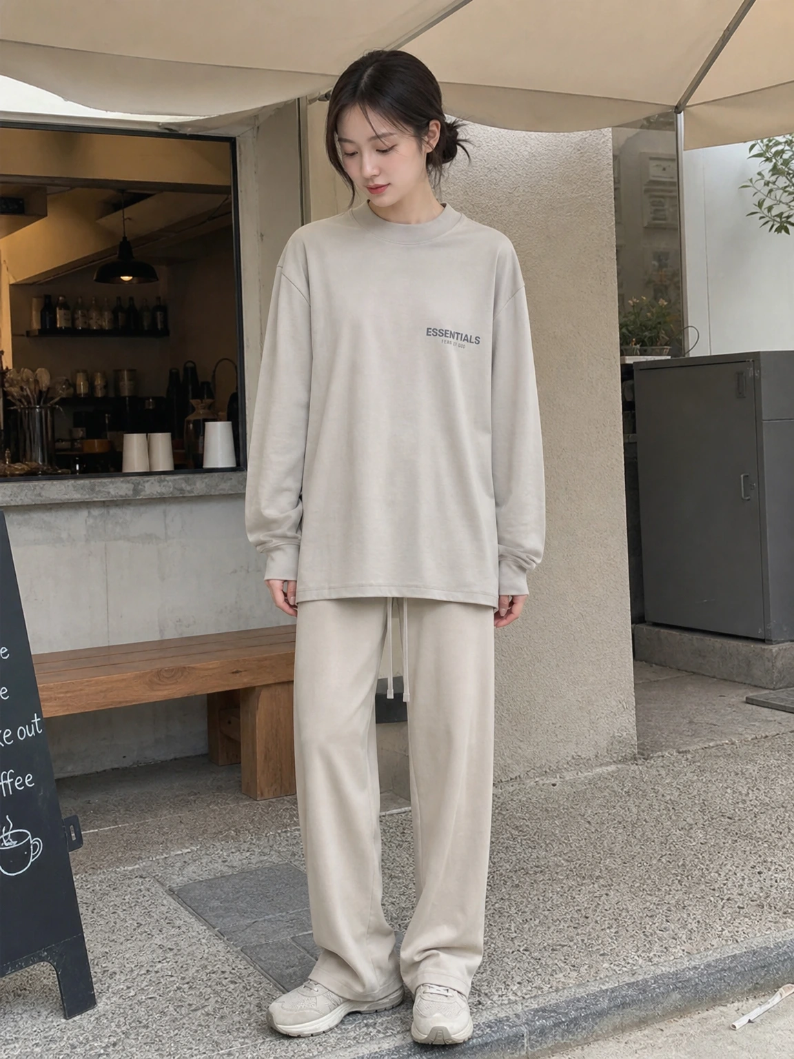 루즈한 무드의 롱슬리브 티셔츠
