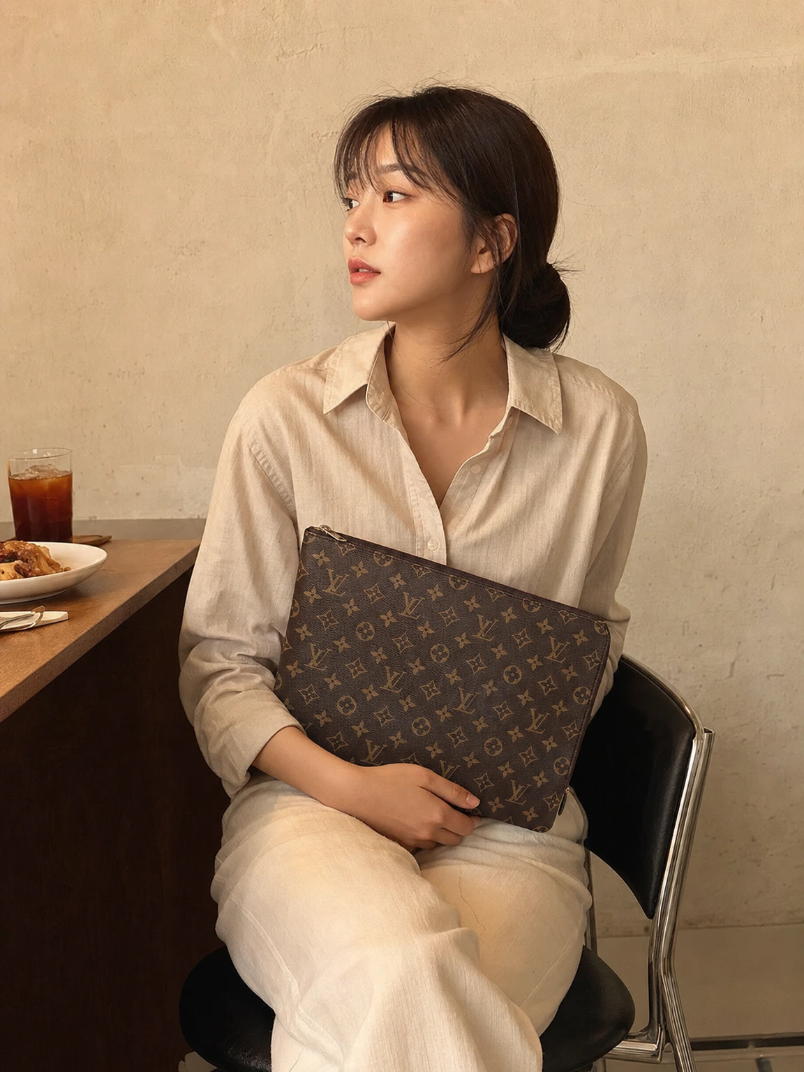 넉넉한 수납의 모노그램 파우치