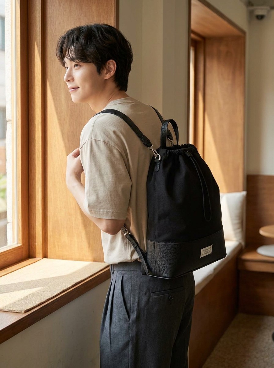 부드럽게 감기는 드로스트링 백팩