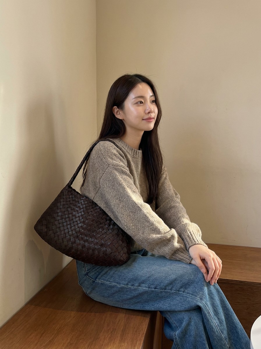 유연한 곡선 실루엣 토트백