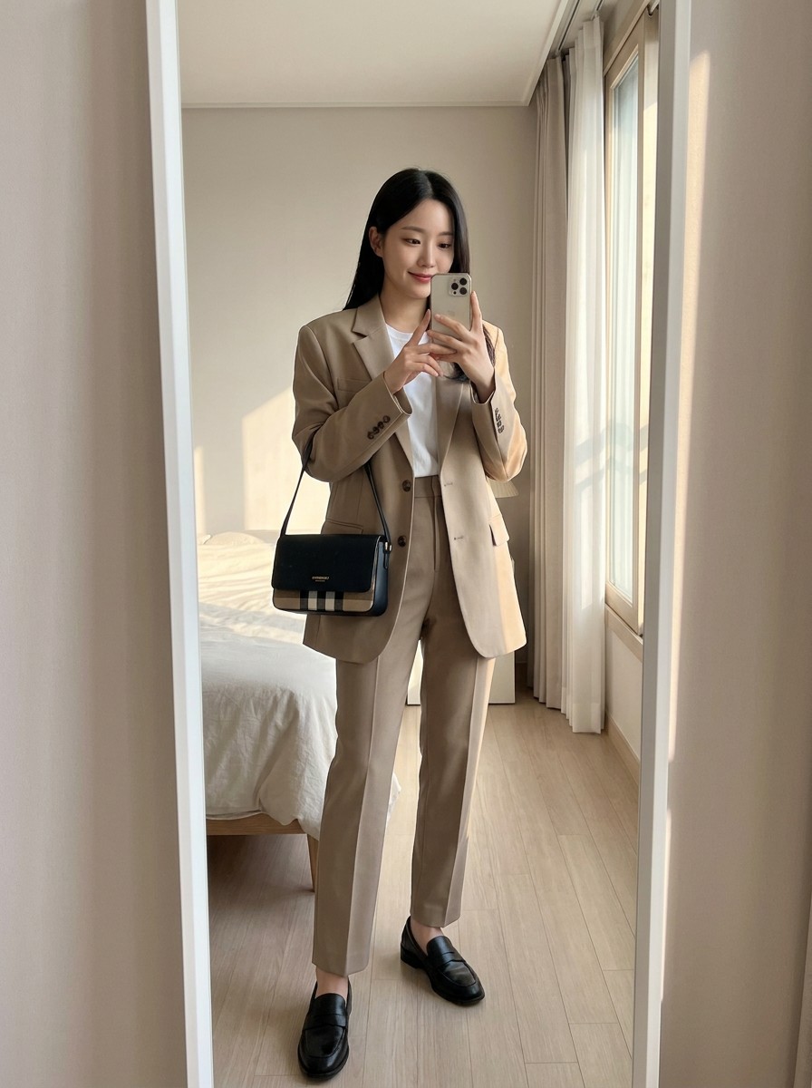 체크 포인트 플랩 크로스백