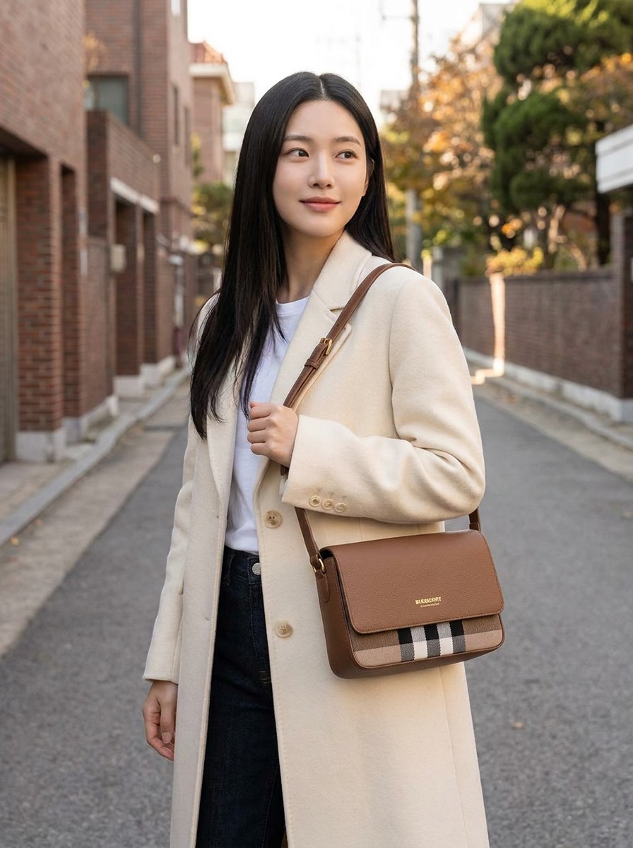 체크 포인트가 사랑스러운 숄더백