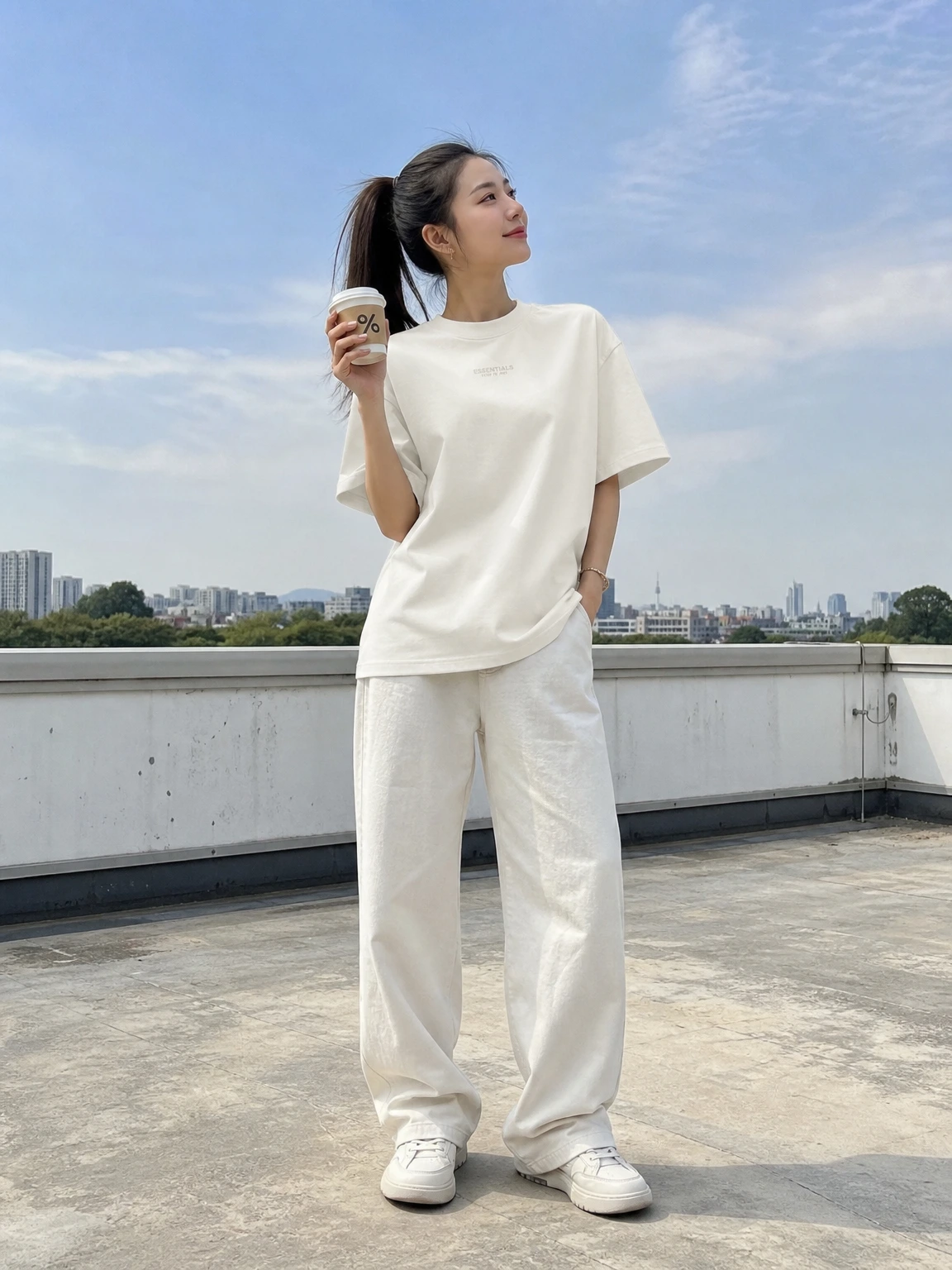 박시한 드롭숄더 반팔 티셔츠