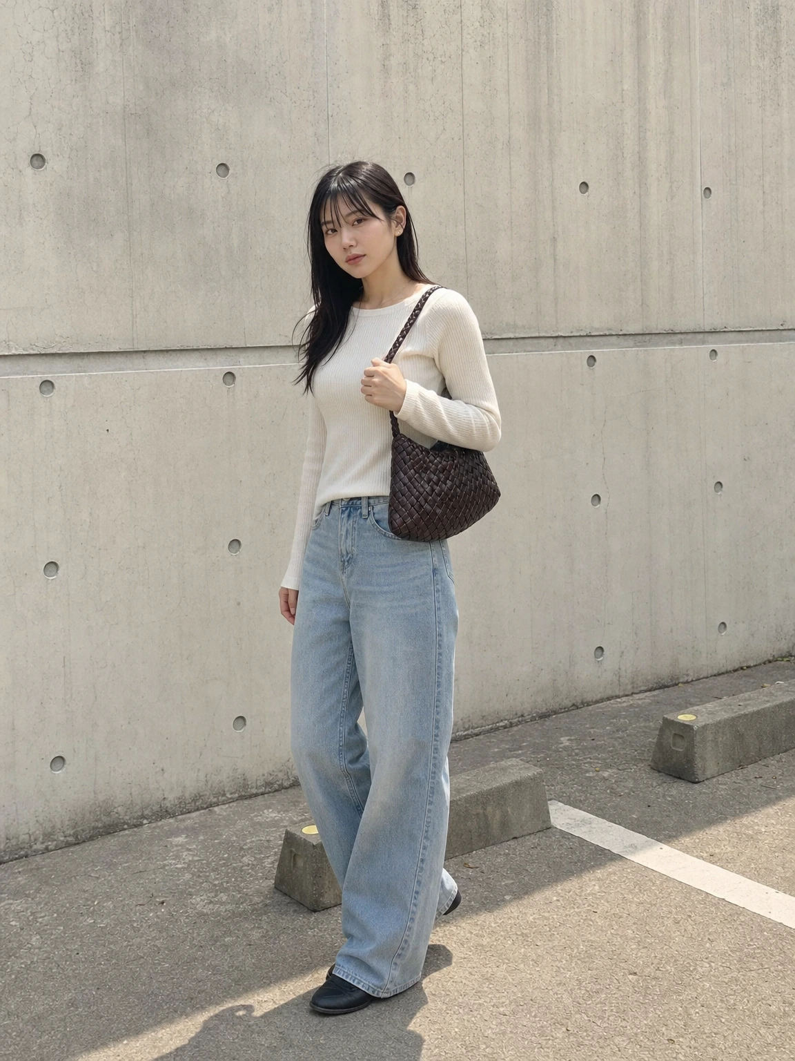 유연한 곡선 실루엣 토트백