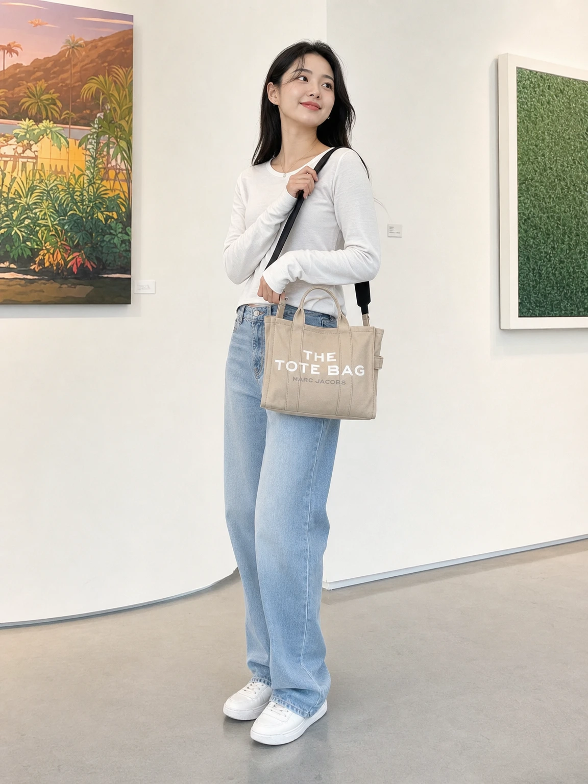 슬로건이 돋보이는 캔버스 토트백