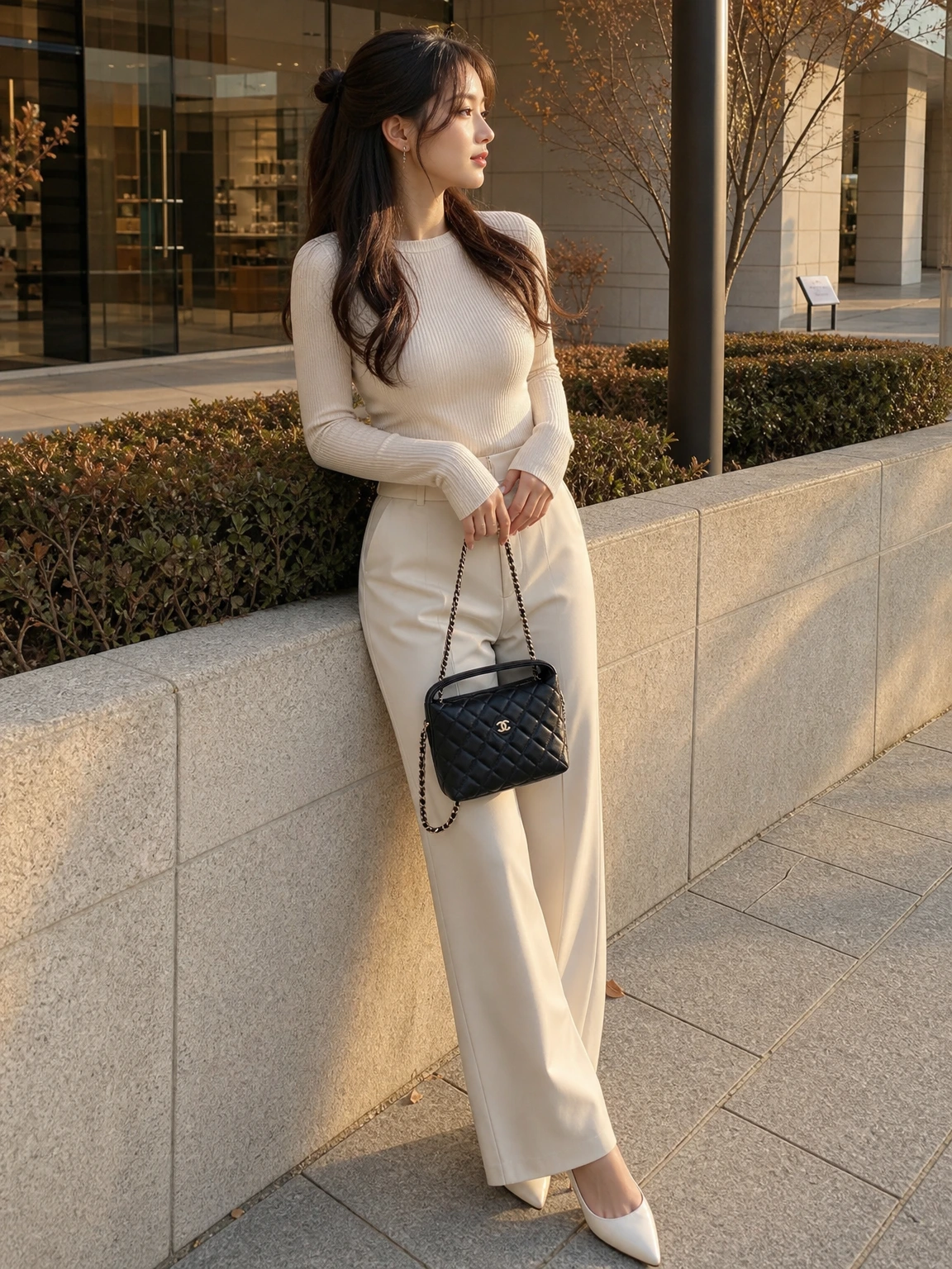 탑핸들이 사랑스러운 미니 체인 호보백