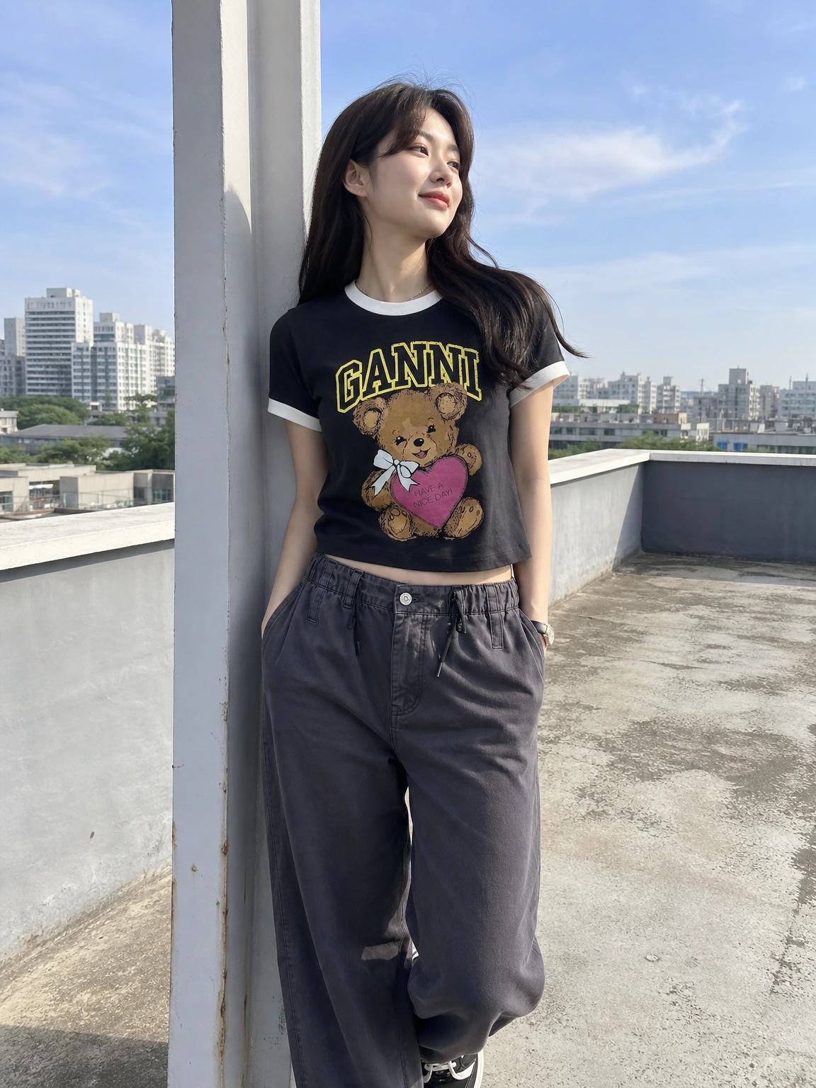 베어 프린트로 기분 좋아지는 T 셔츠
