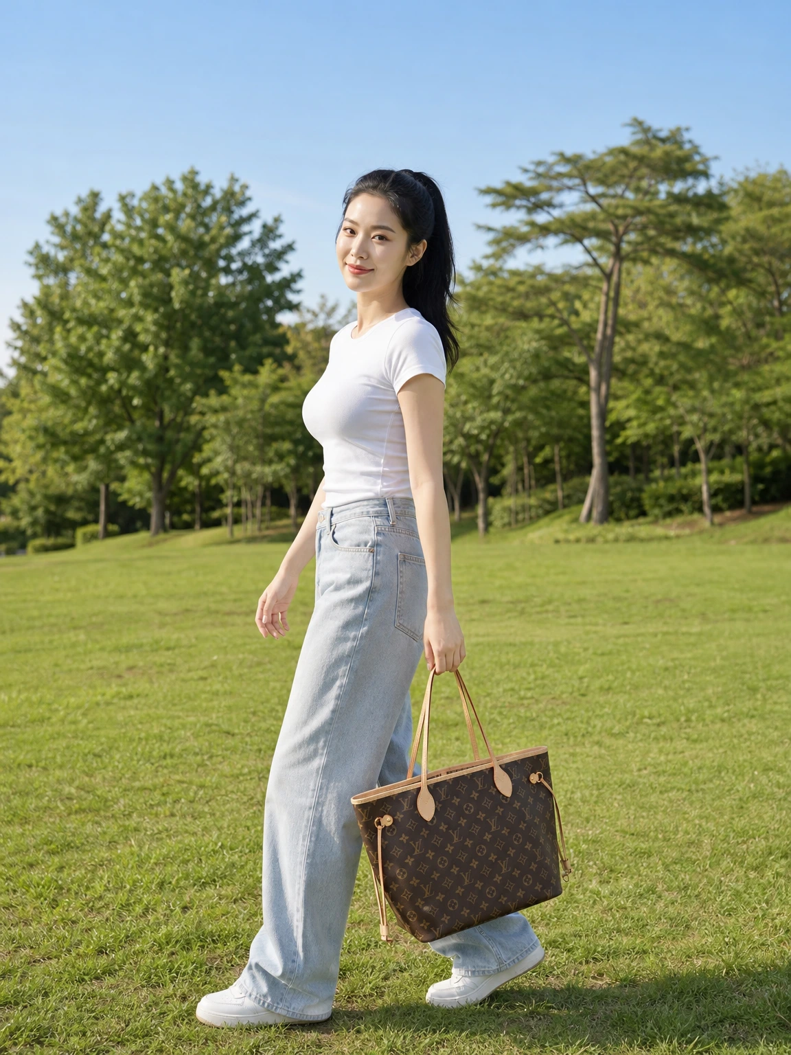 넉넉한 수납의 로고 토트백