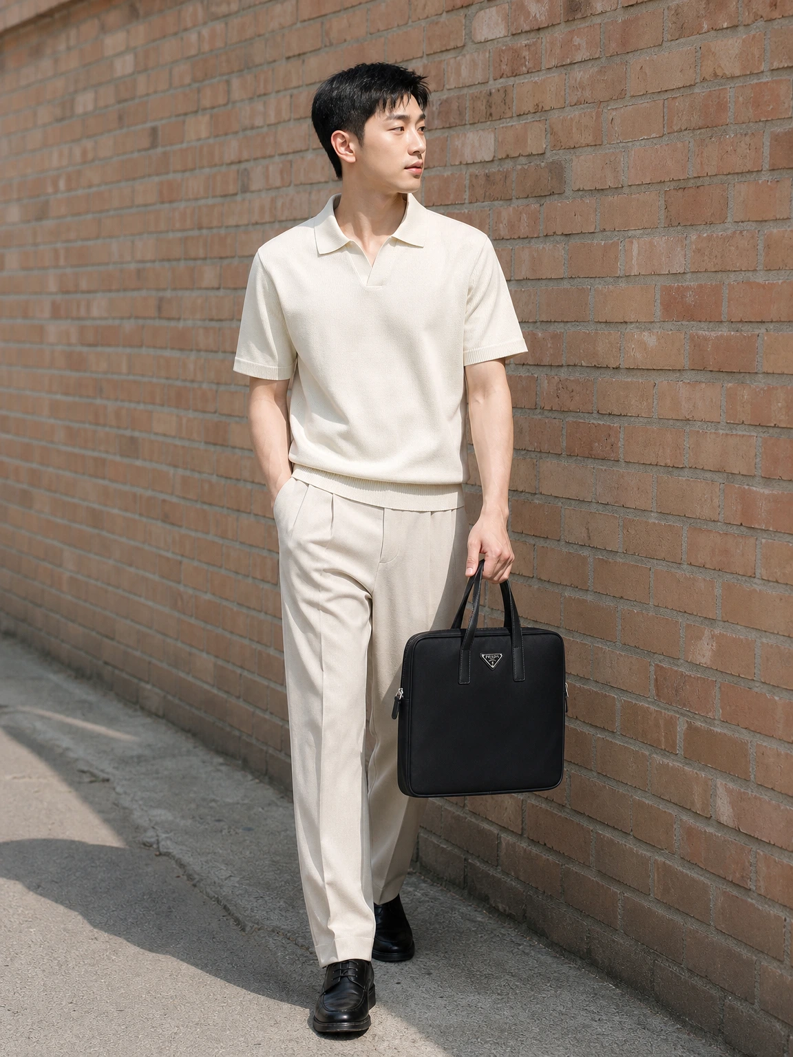 실용적인 광택의 나일론 서류가방