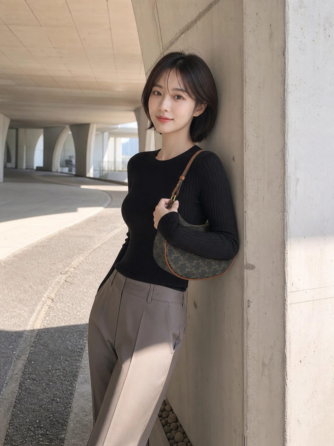 곡선 실루엣의 숄더백