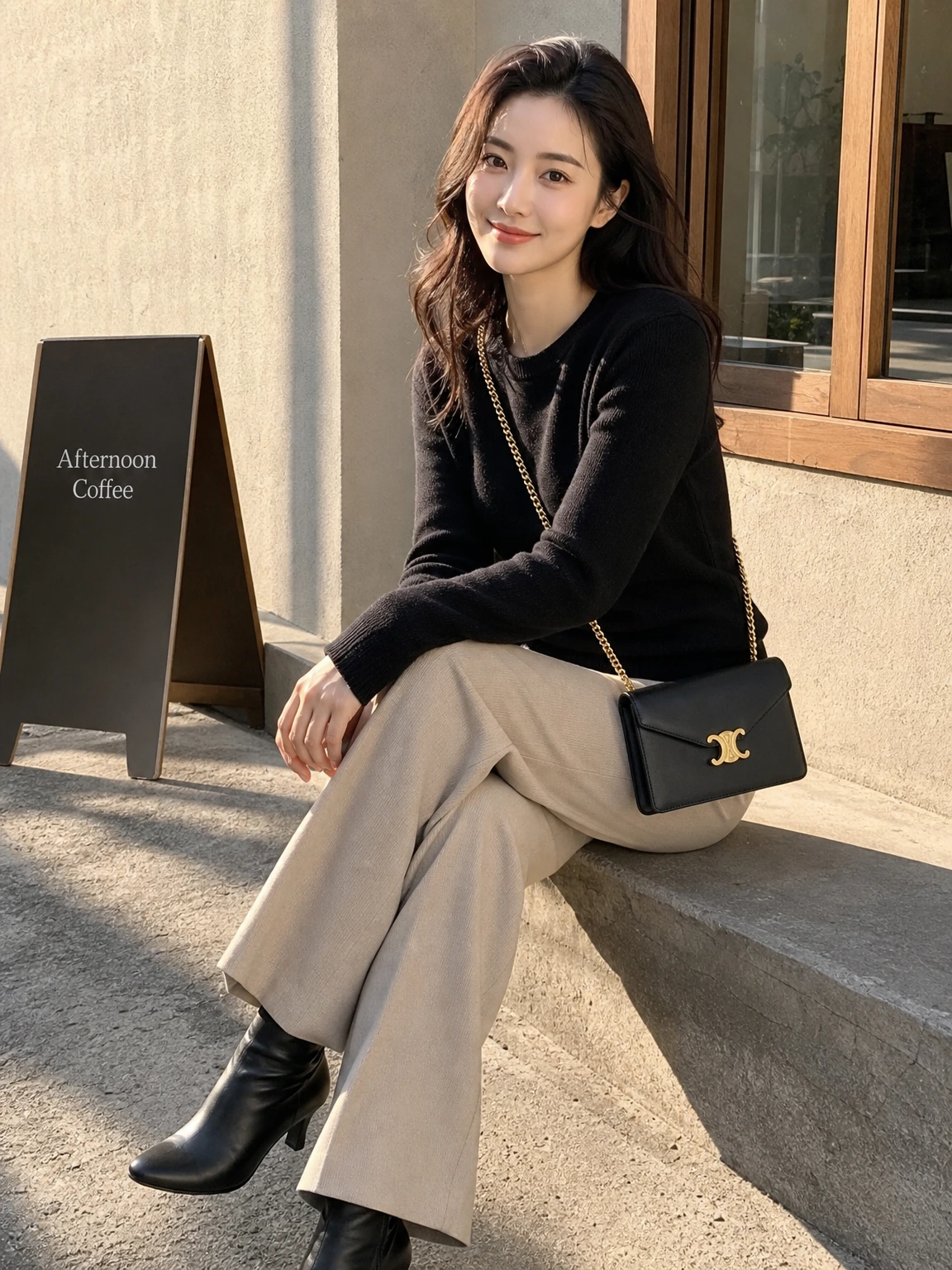 골드 클로저가 빛나는 체인 월렛백