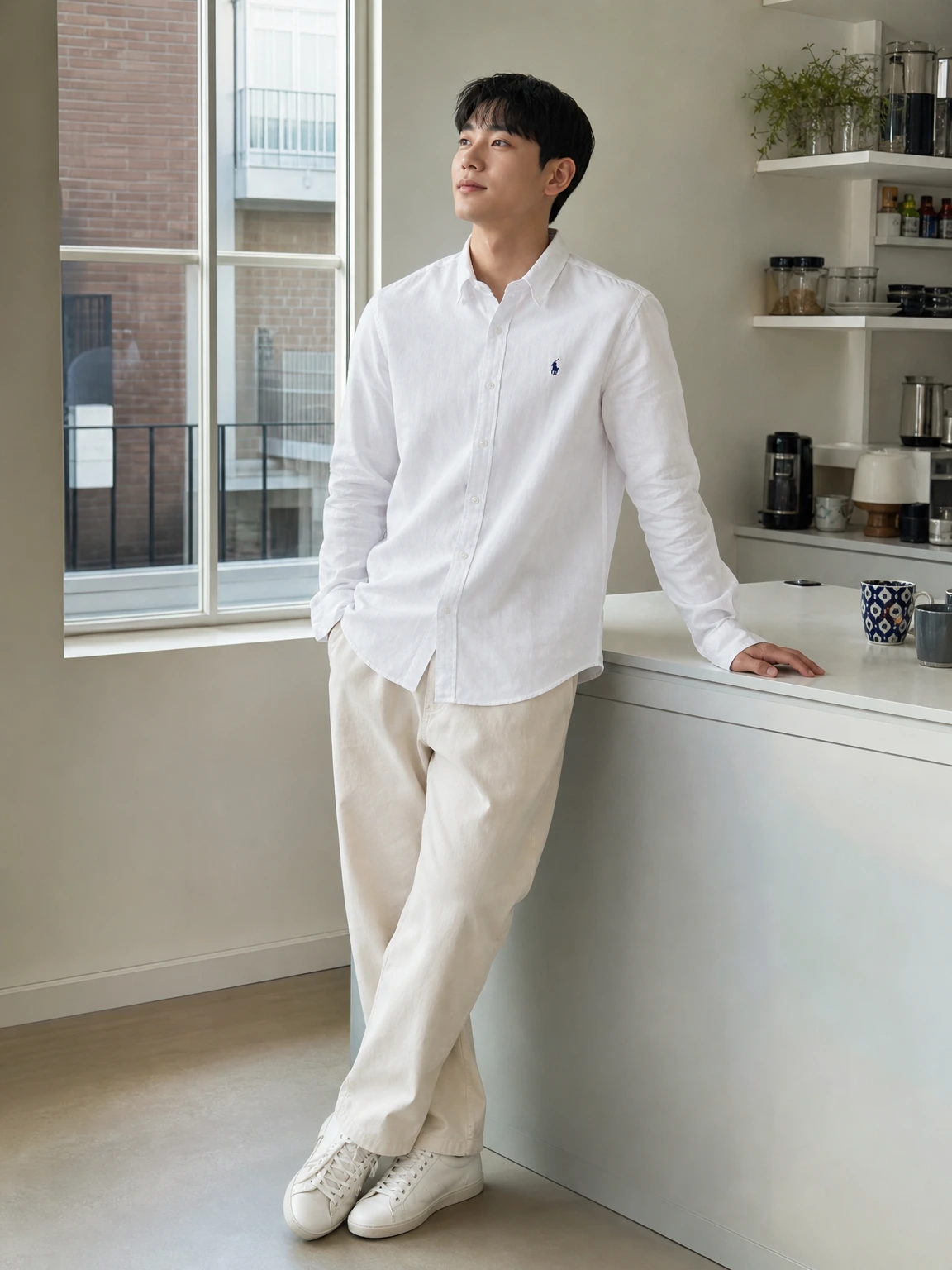 여유로운 실루엣의 셔츠
