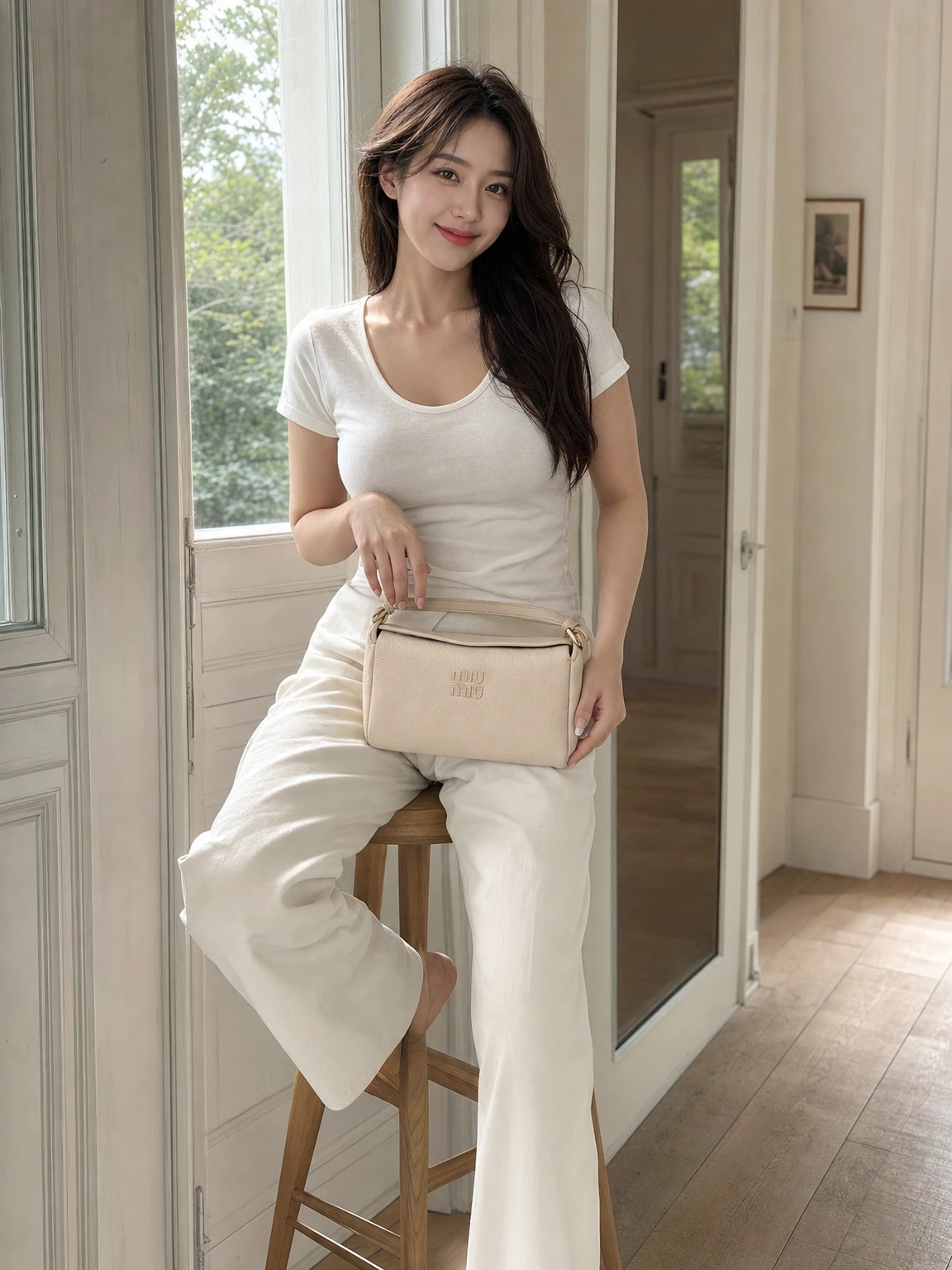 부드러운 곡선이 사랑스러운 레더 파우치