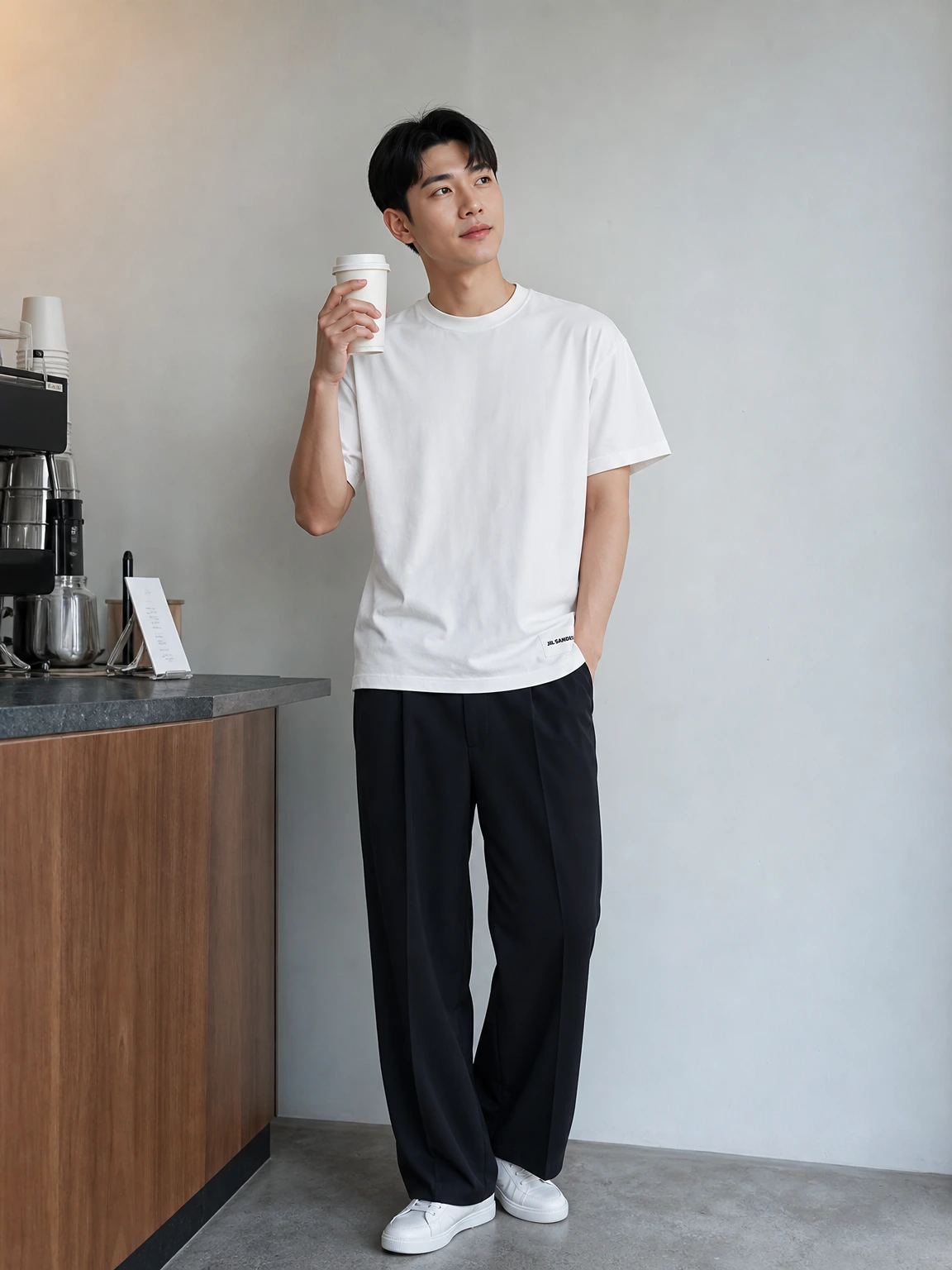 미니 로고로 힘을 준 티셔츠