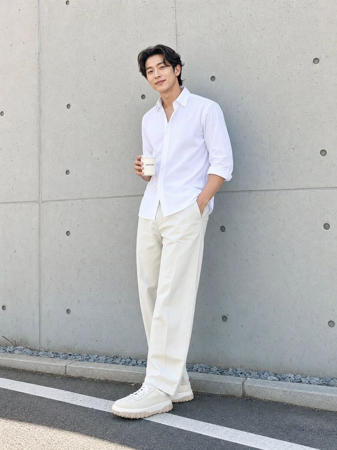 케이블 니트솔이 돋보이는 스니커즈