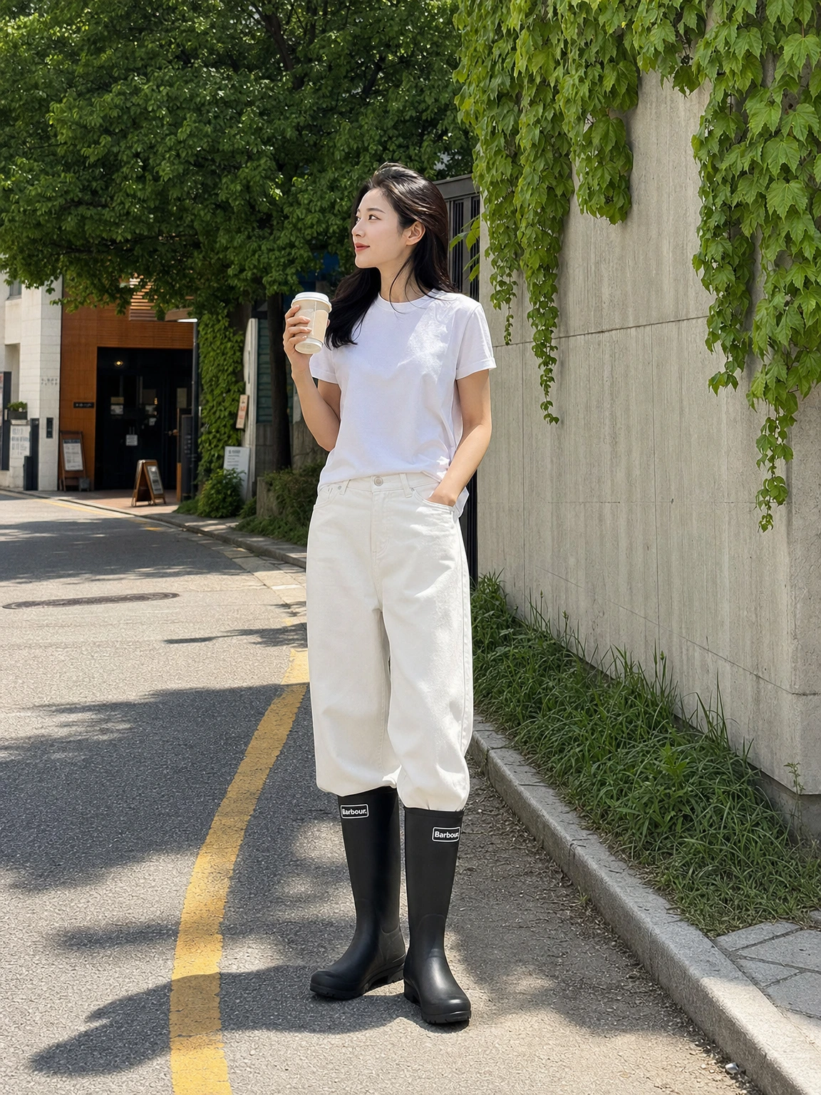 심플한 라인의 웰링턴 부츠