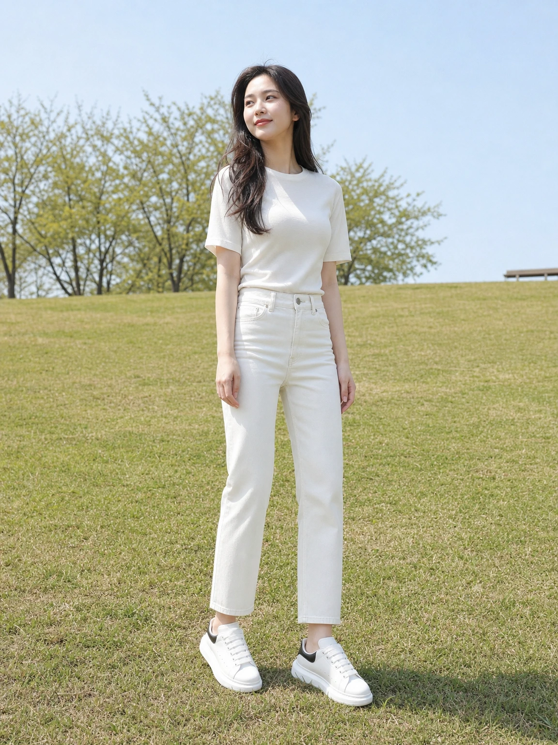 볼드 솔이 돋보이는 미니멀 스니커즈