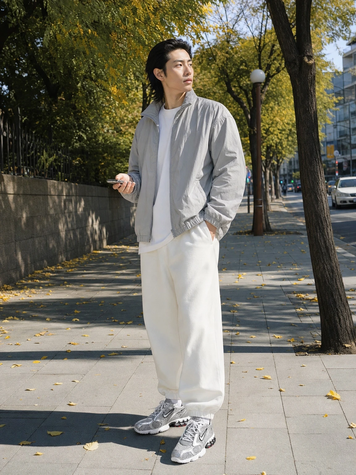 메탈릭 광택이 살아있는 러닝 스니커즈