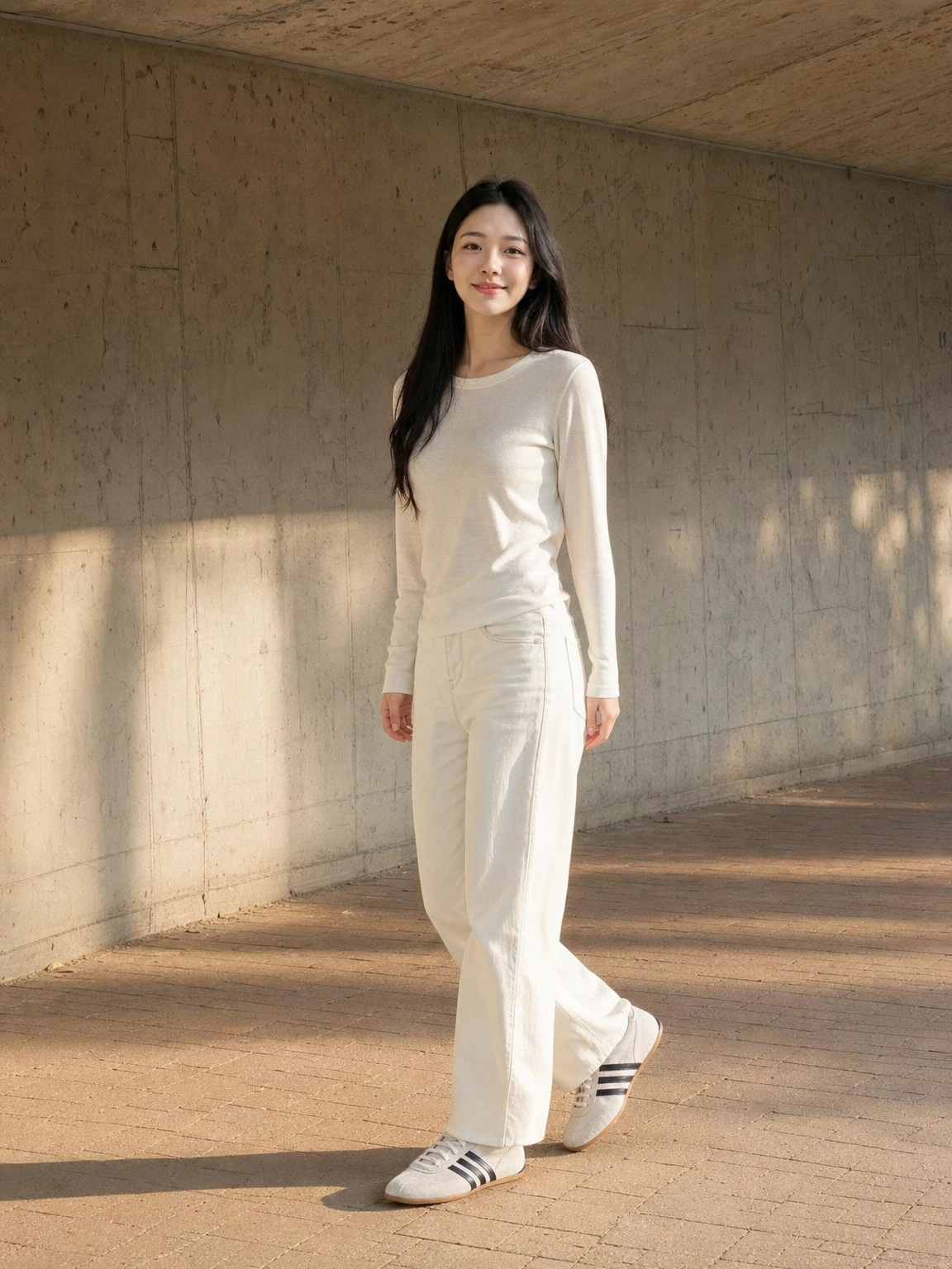 슬림한 실루엣이 돋보이는 런닝화