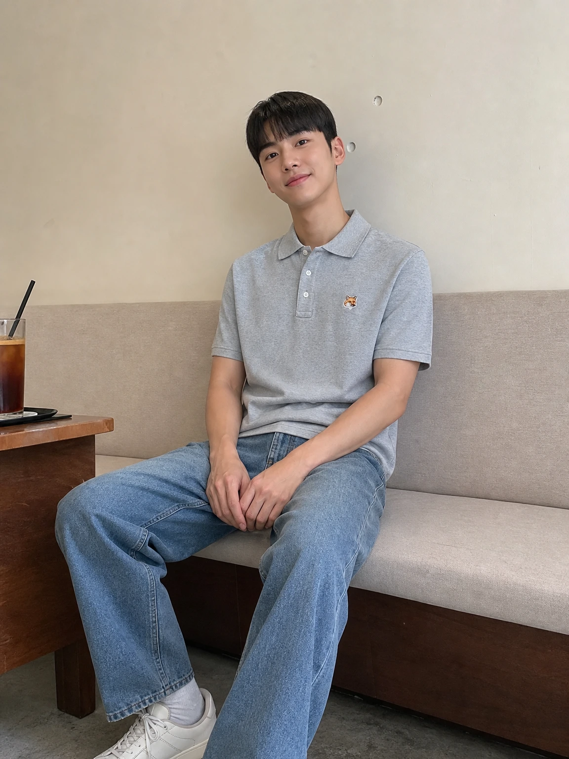 여우 자수로 위트 더한 PK티셔츠