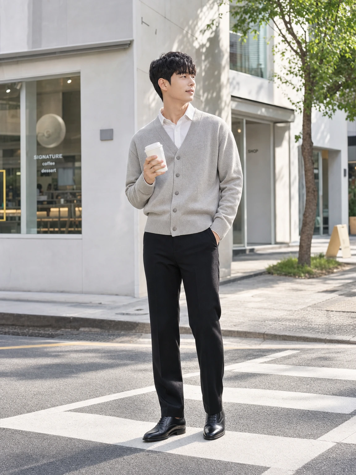 슬림한 라인의 옥스포드 슈즈