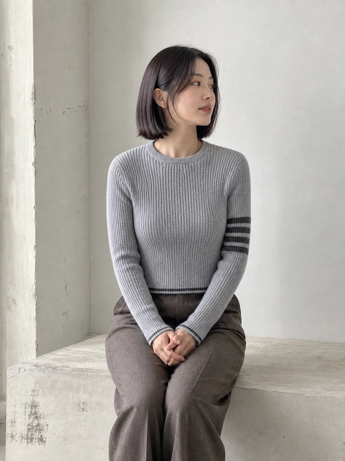 바디 라인을 살려주는 케이블 니트