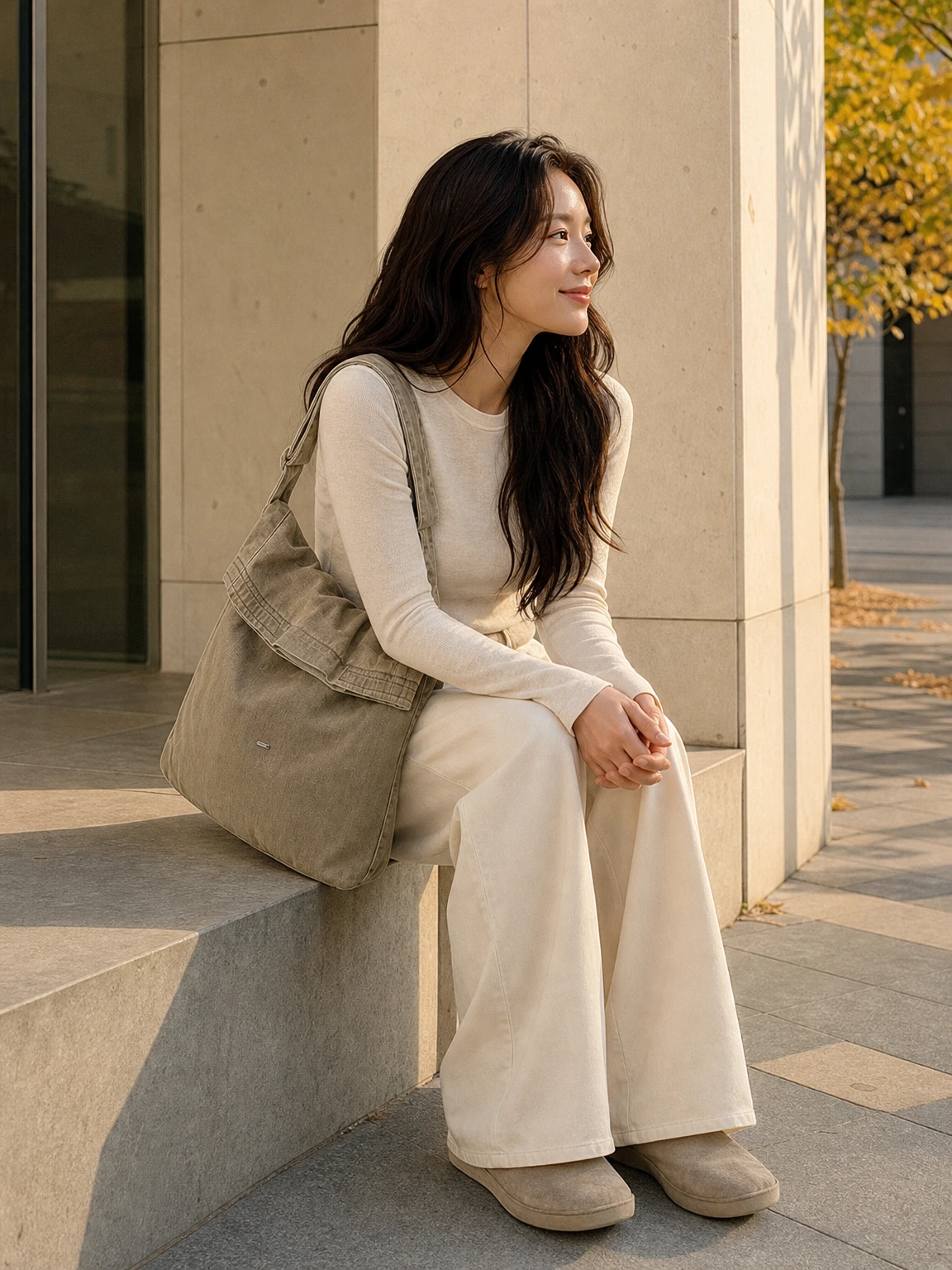 워싱 텍스처가 매력인 슬링백