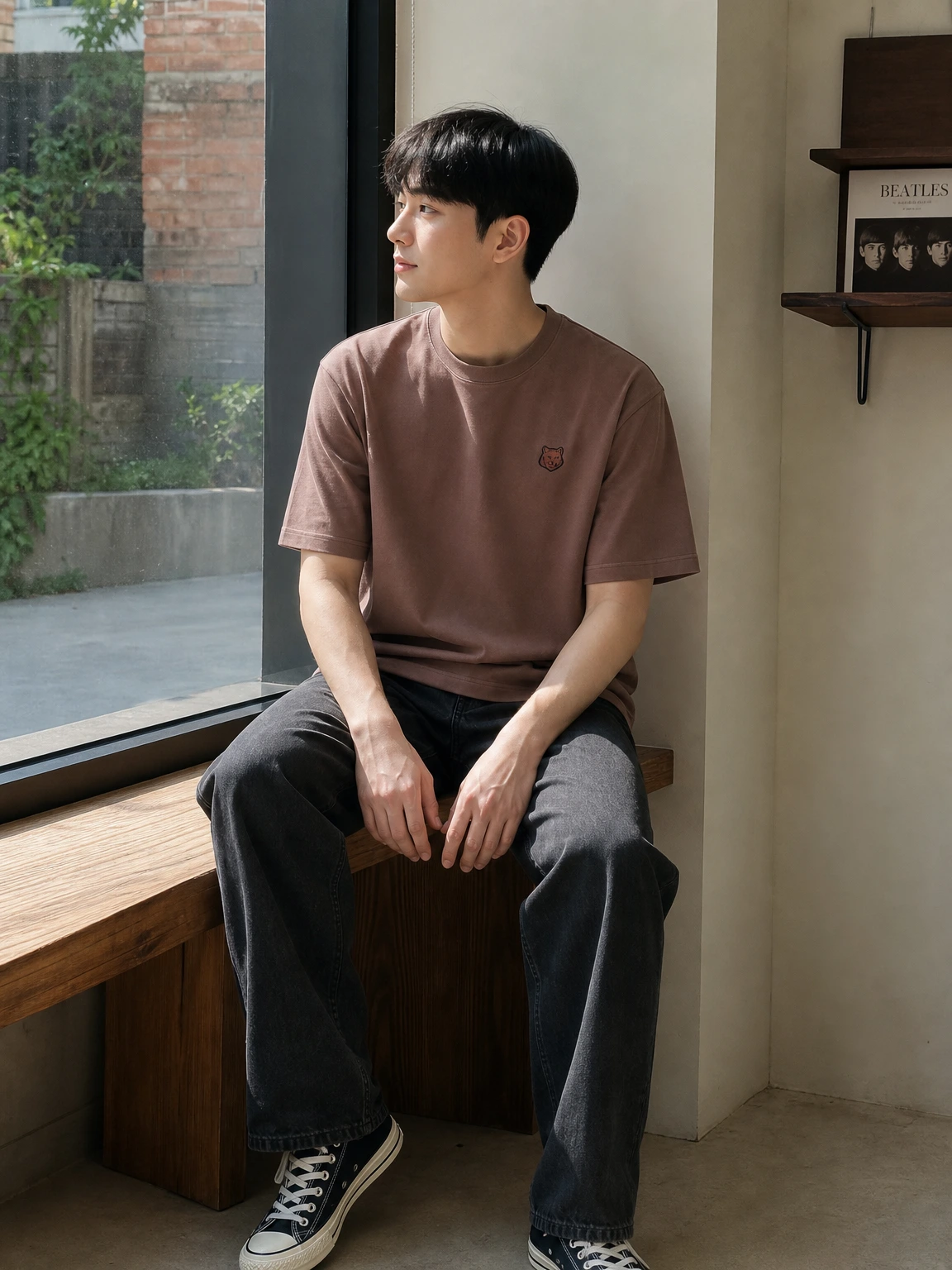 미니 폭스 헤드로 포인트 티셔츠