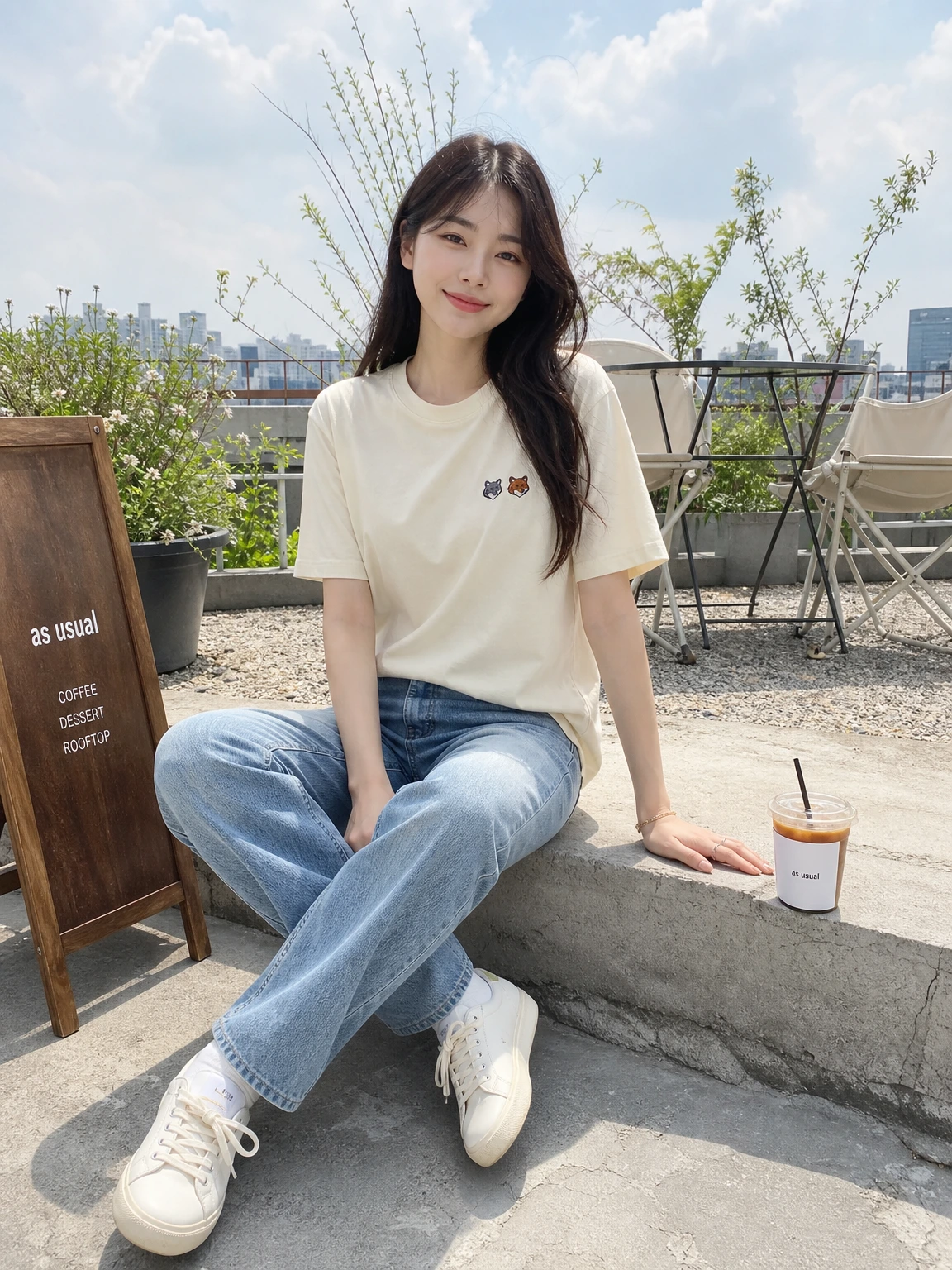 더블 폭스 헤드로 포인트 티셔츠