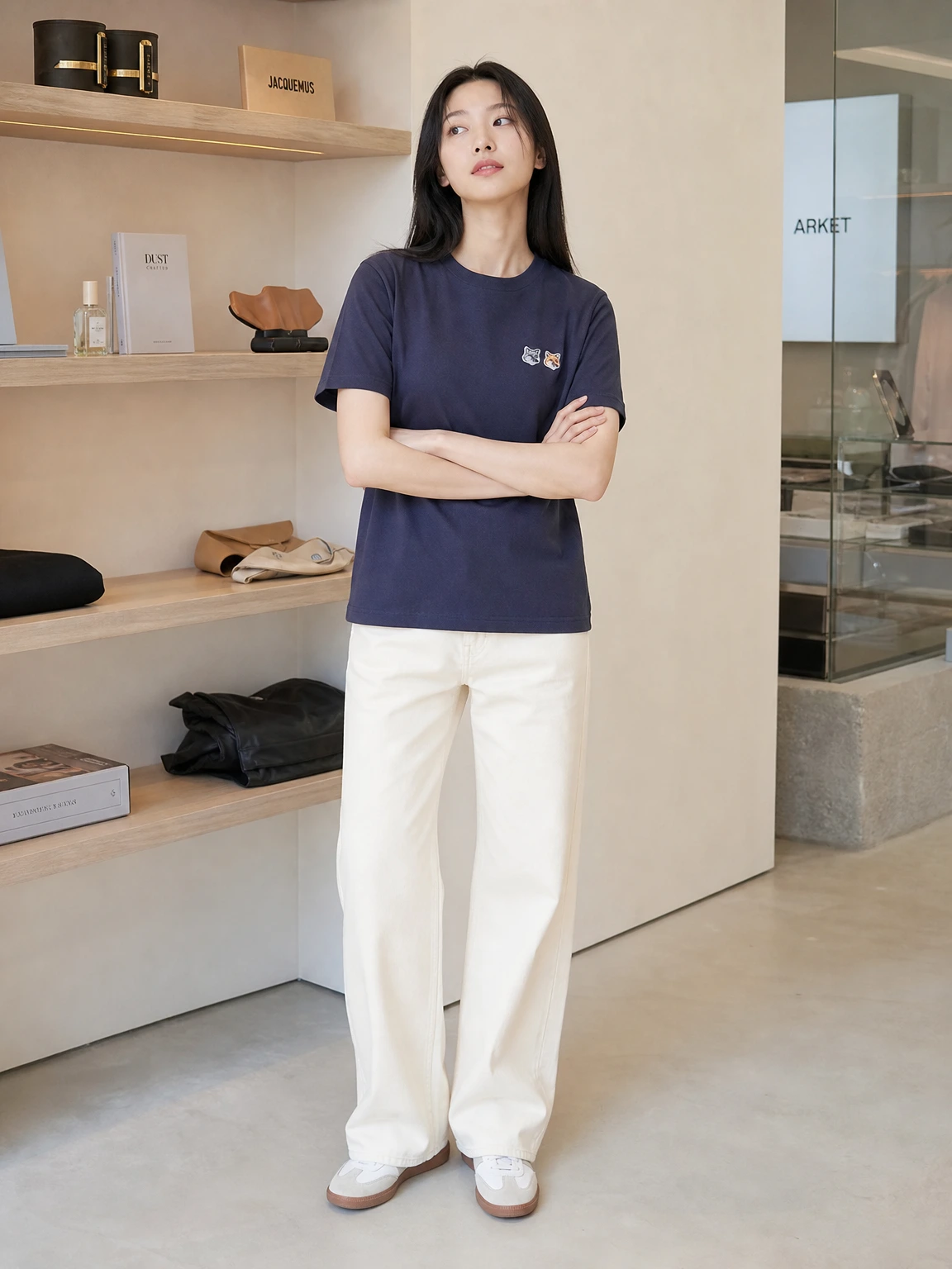 더블 폭스헤드로 포인트 티셔츠
