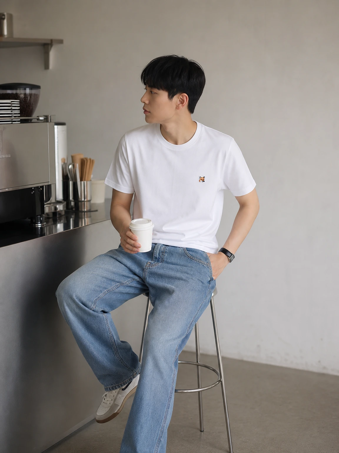 미니 폭스 헤드로 포인트 티셔츠