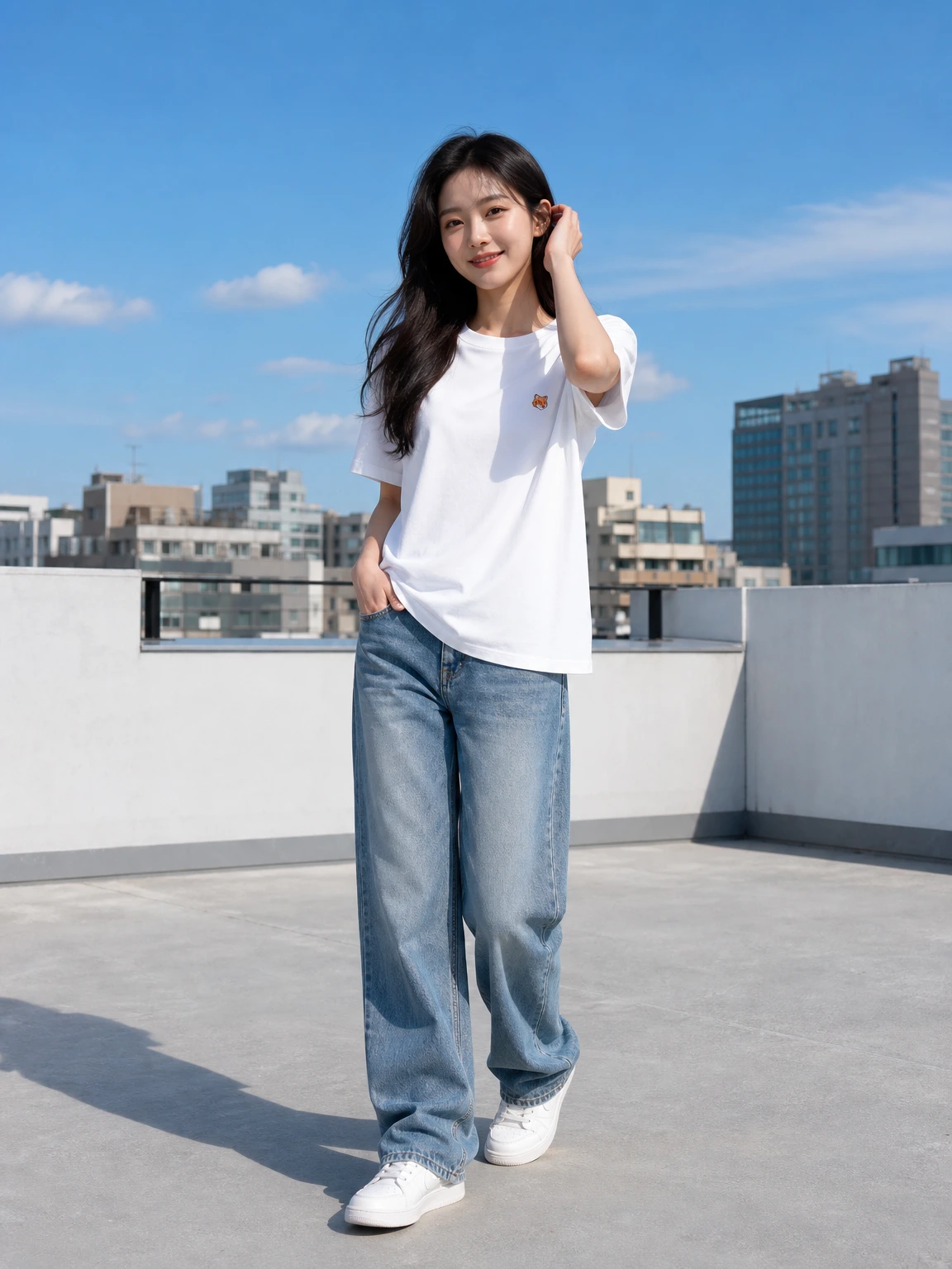 작은 여우가 포인트인 반팔 티셔츠