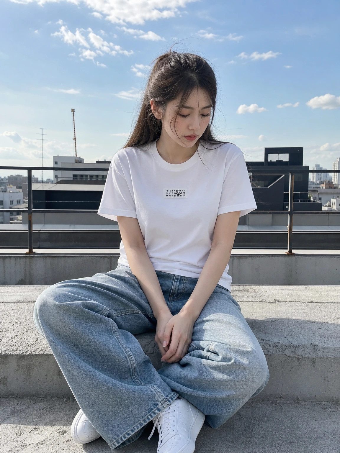 미니 로고 패치로 완성한 티셔츠