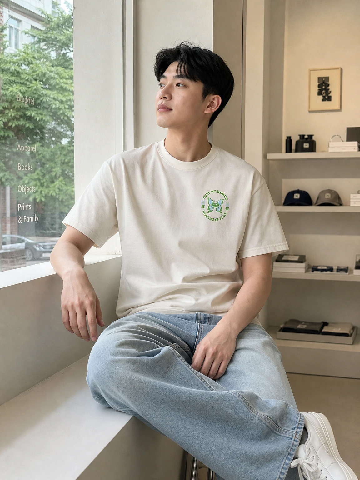 그래픽 포인트가 살아난 티셔츠