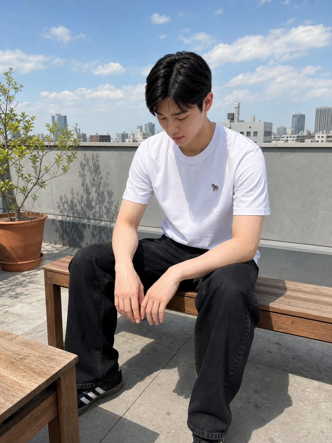 미니 지브라로 포인트 준 반팔티