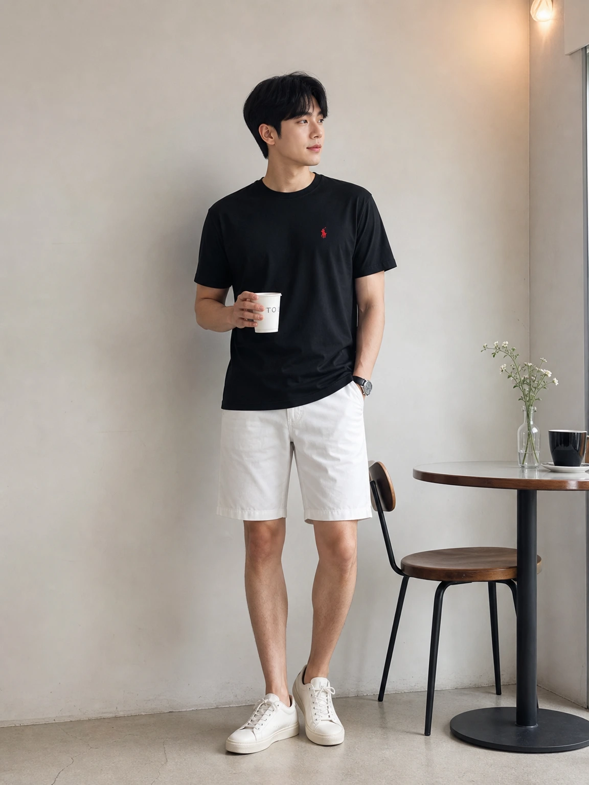 미니 로고로 정돈된 반팔 티셔츠