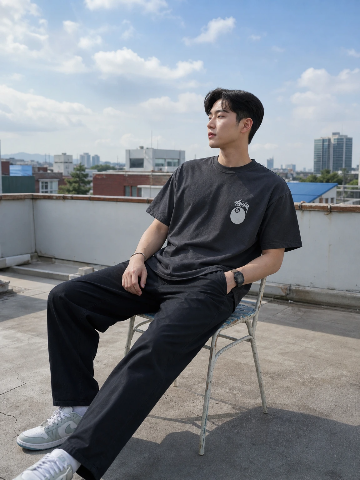 8볼 그래픽이 돋보이는 티셔츠