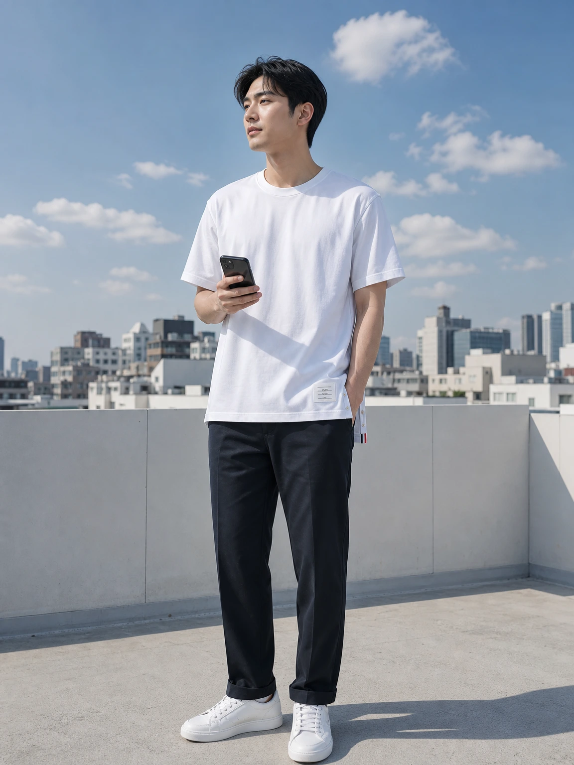 담백한 여유가 있는 반팔 티셔츠