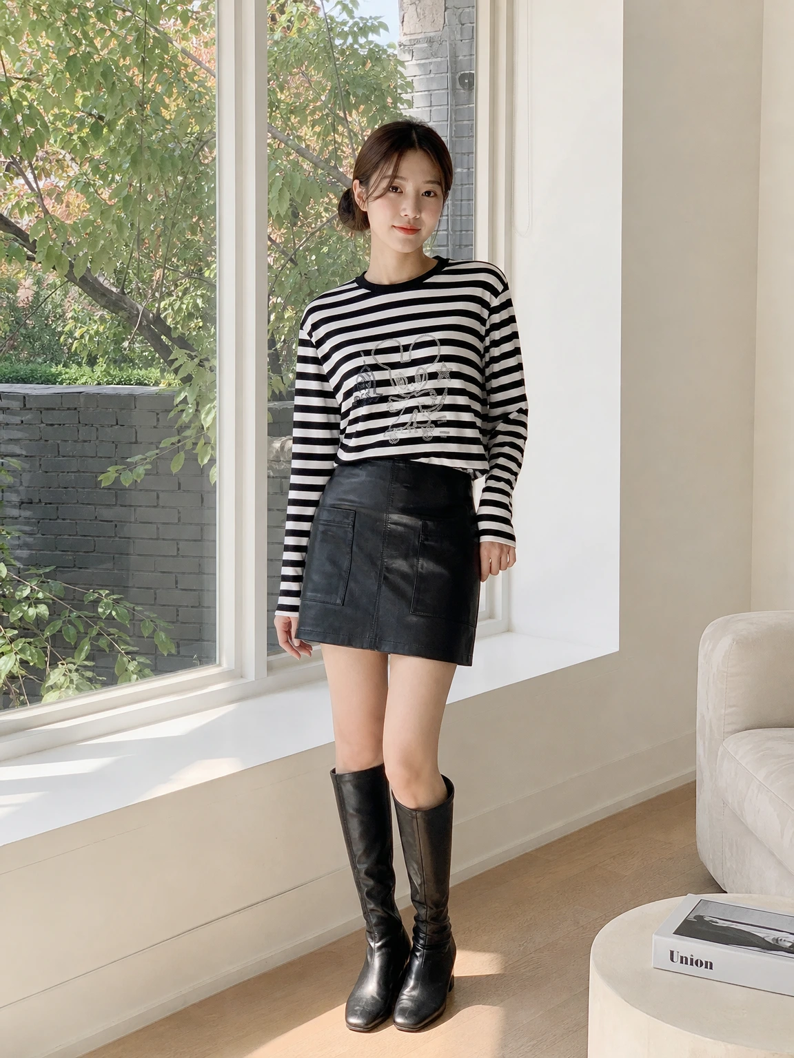 라인스톤 그래픽이 빛나는 티셔츠