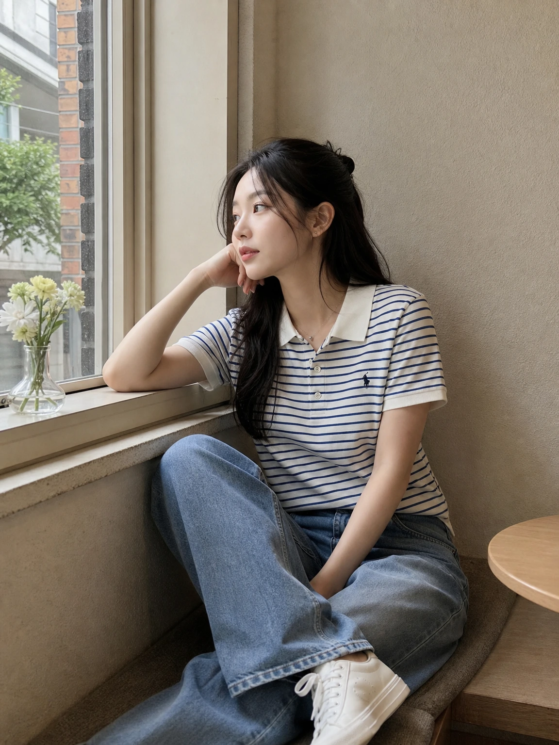 잔잔한 스트라이프가 산뜻한 카라티