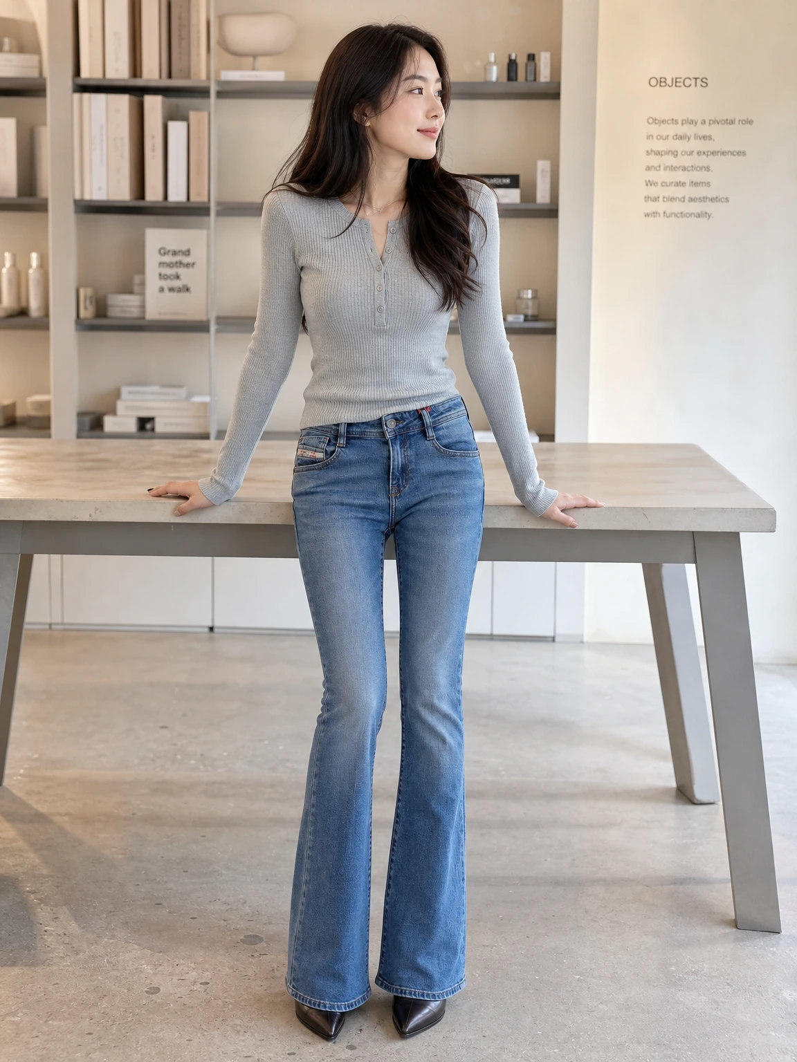 다리선 살려주는 부츠컷 데님