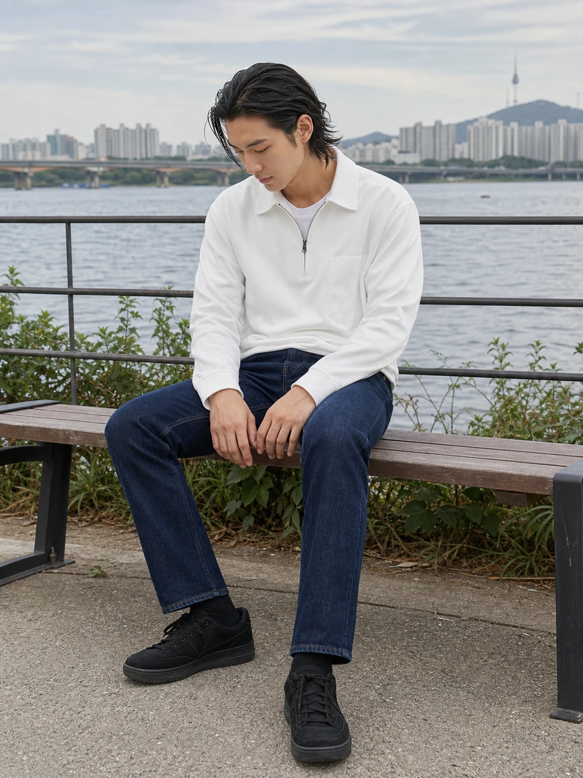 담백한 스트레이트 핏 청바지