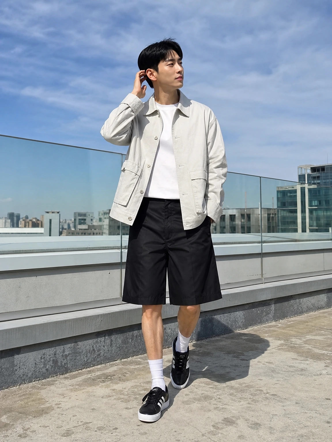 담백한 버뮤다 실루엣 팬츠
