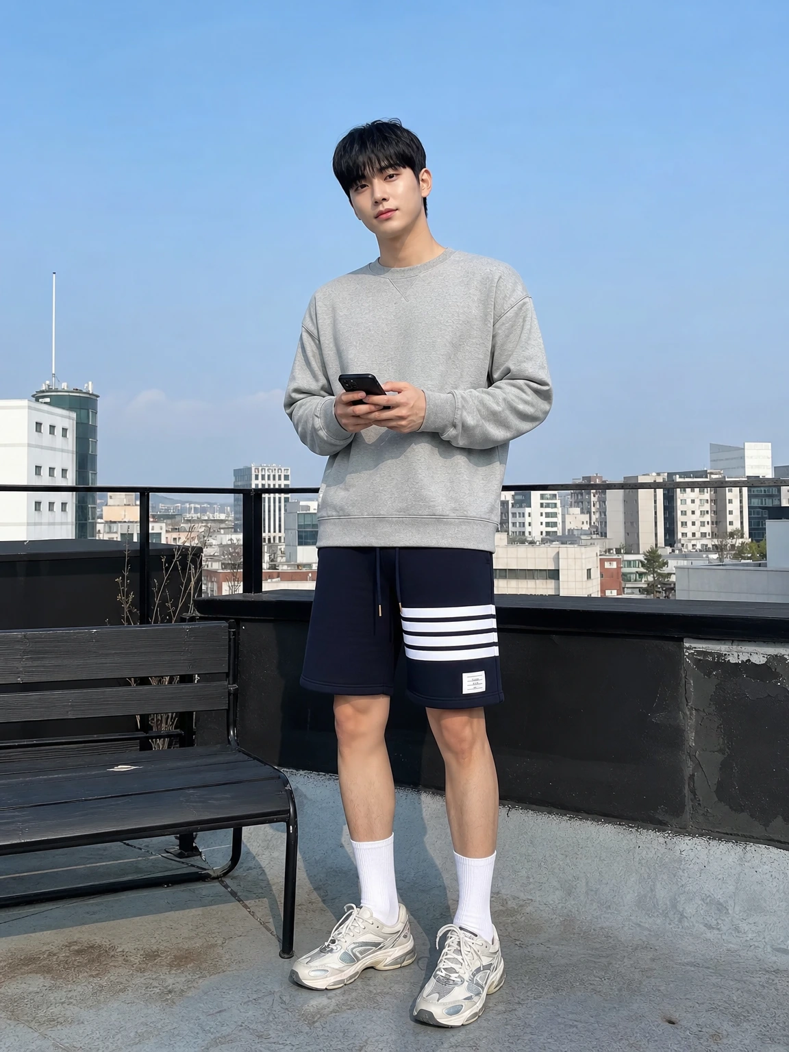 사이드 스트라이프가 돋보이는 반바지